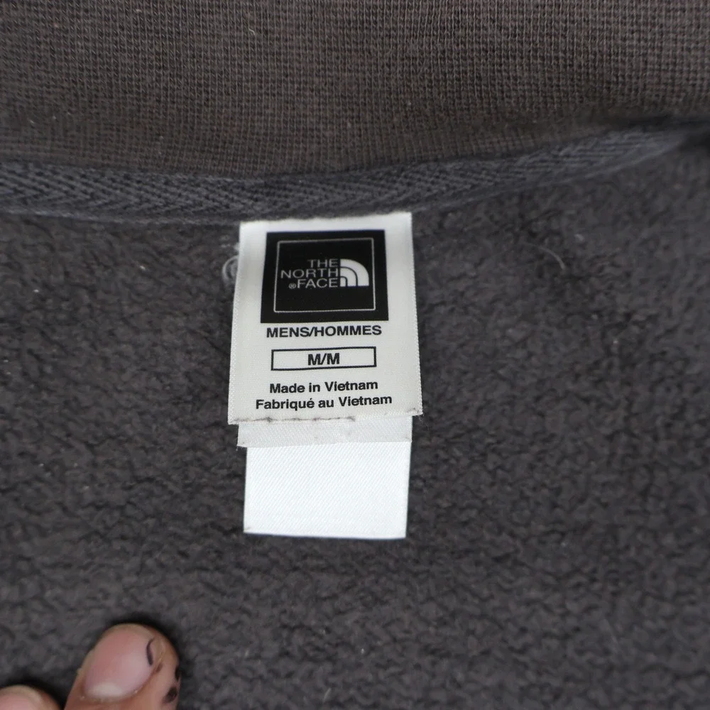 North Face Jacket Mens Medium Gray Wavy Full Zip Fleece Performance Outdoor